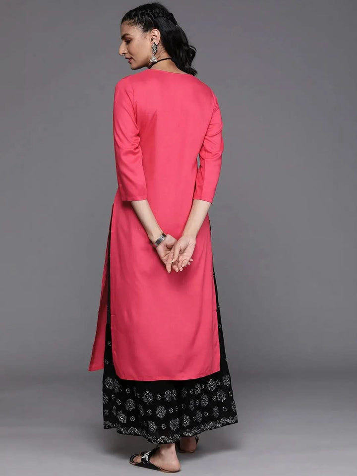 Pink Yoke Design Rayon Kurta - Libas