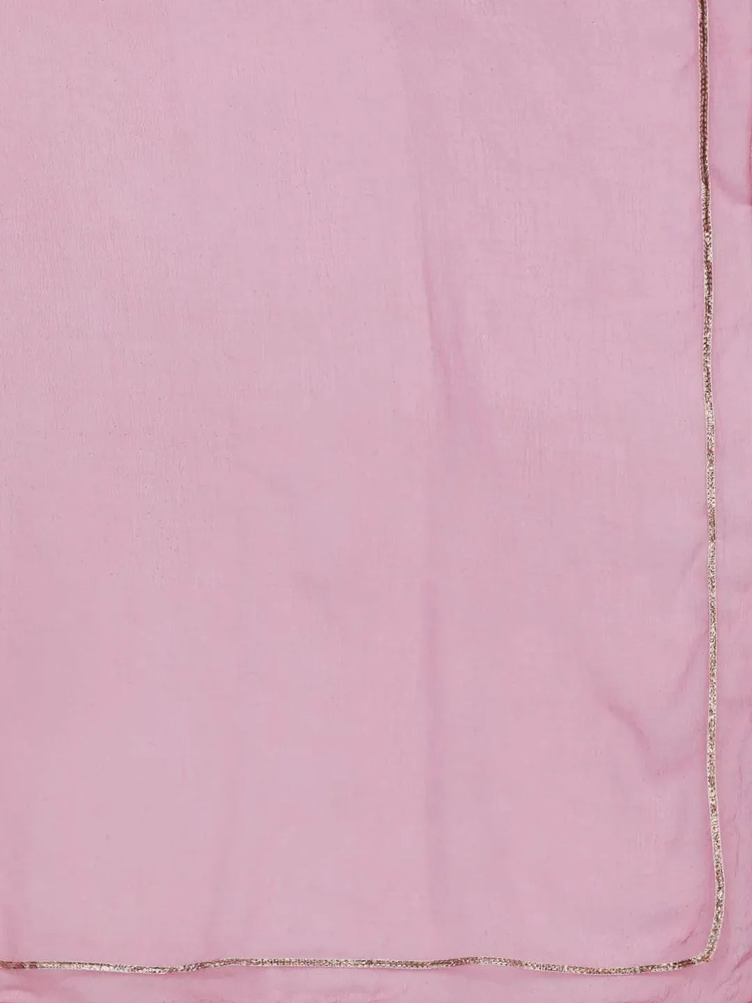 Pink Yoke Design Silk Blend Straight Suit Set - Libas 