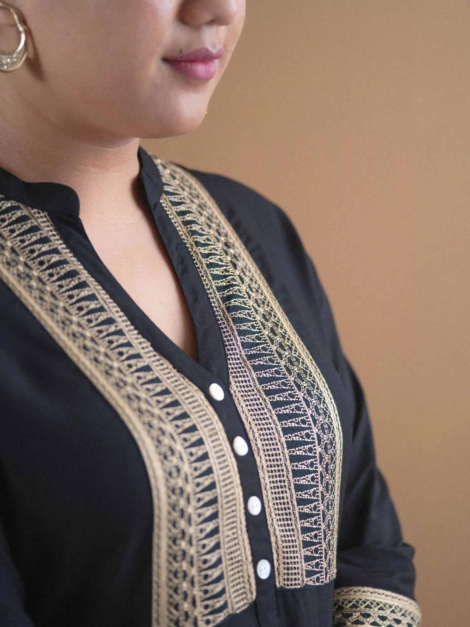 

Buy Plus Size Black Embroidered Rayon Kurta - 11010-3XL | Libas Ethnic Wear Online