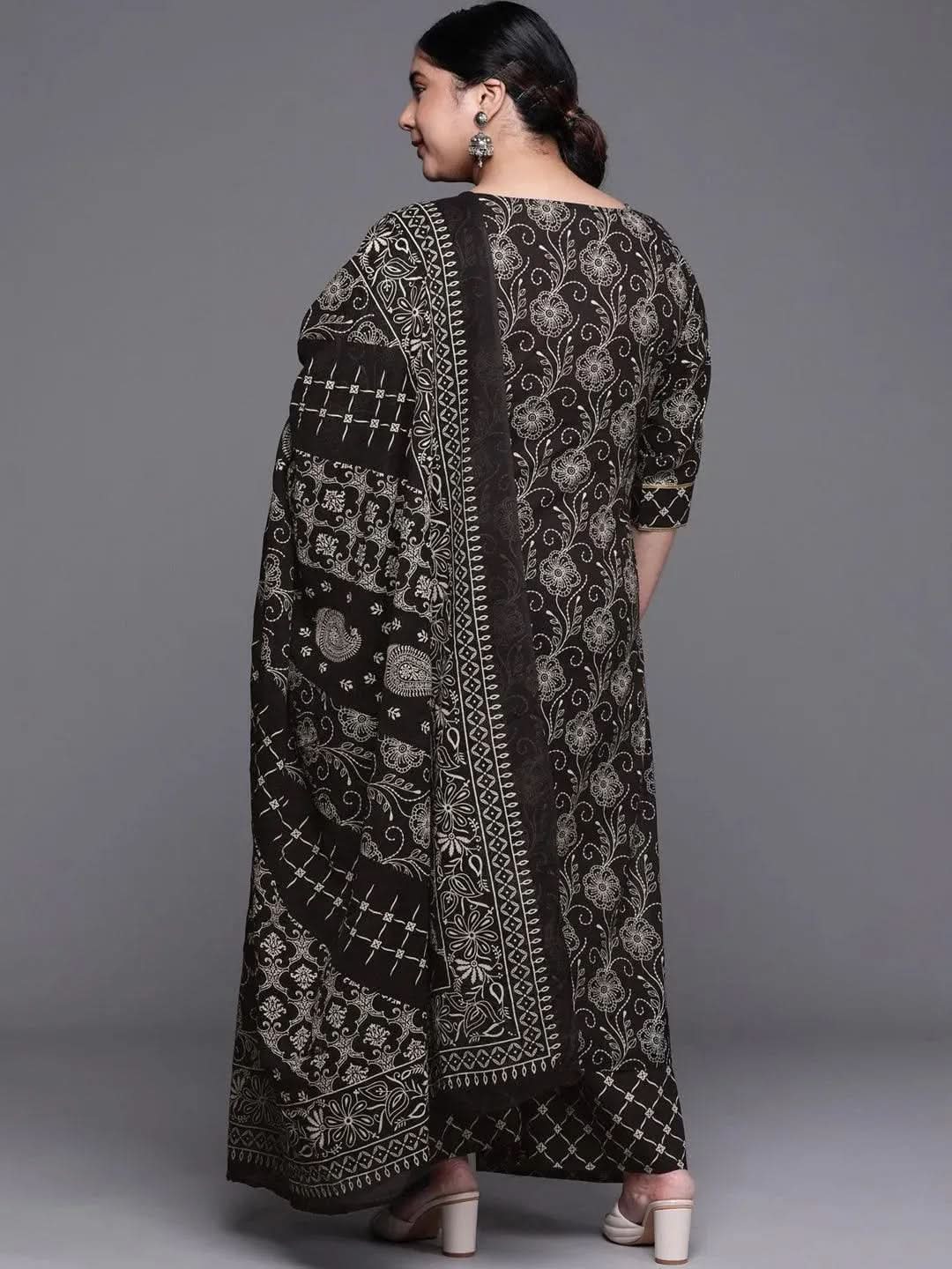 

Buy Plus Size Black Yoke Design Cotton Suit Set - 15163O-3XL | Libas Ethnic Wear Online