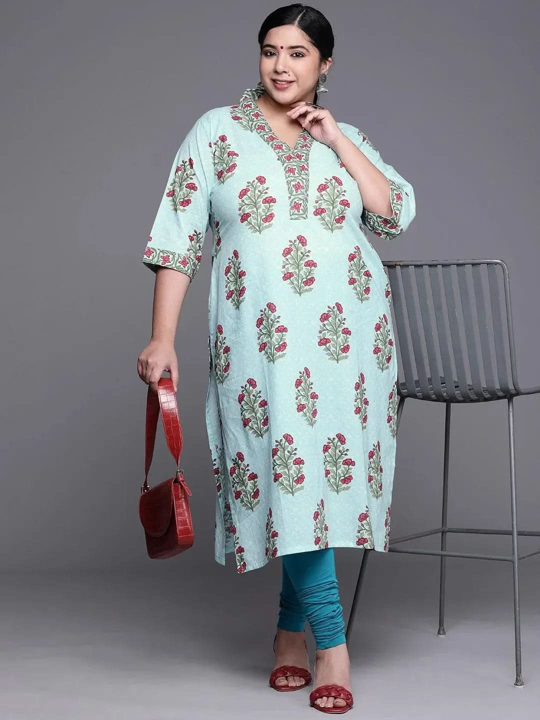 

Buy Plus Size Blue Printed Cotton Kurta - 25008O-6XL | Libas Ethnic Wear Online