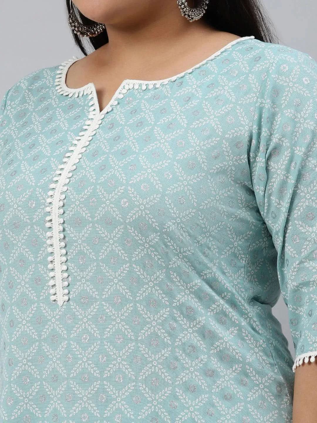 

Buy Plus Size Blue Printed Cotton Kurta - 11061-3XL | Libas Ethnic Wear Online