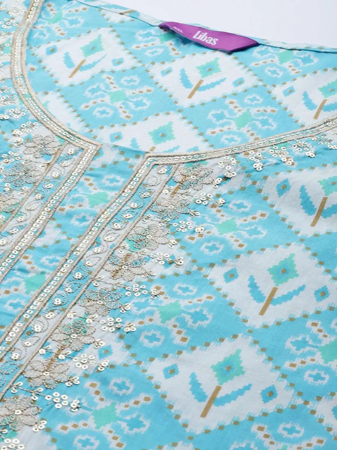

Buy Plus Size Blue Printed Cotton Suit Set - 15147O-3XL | Libas Ethnic Wear Online