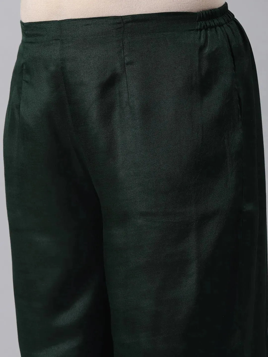Plus Size Green Woven Design Art Silk Suit Set - Libas 