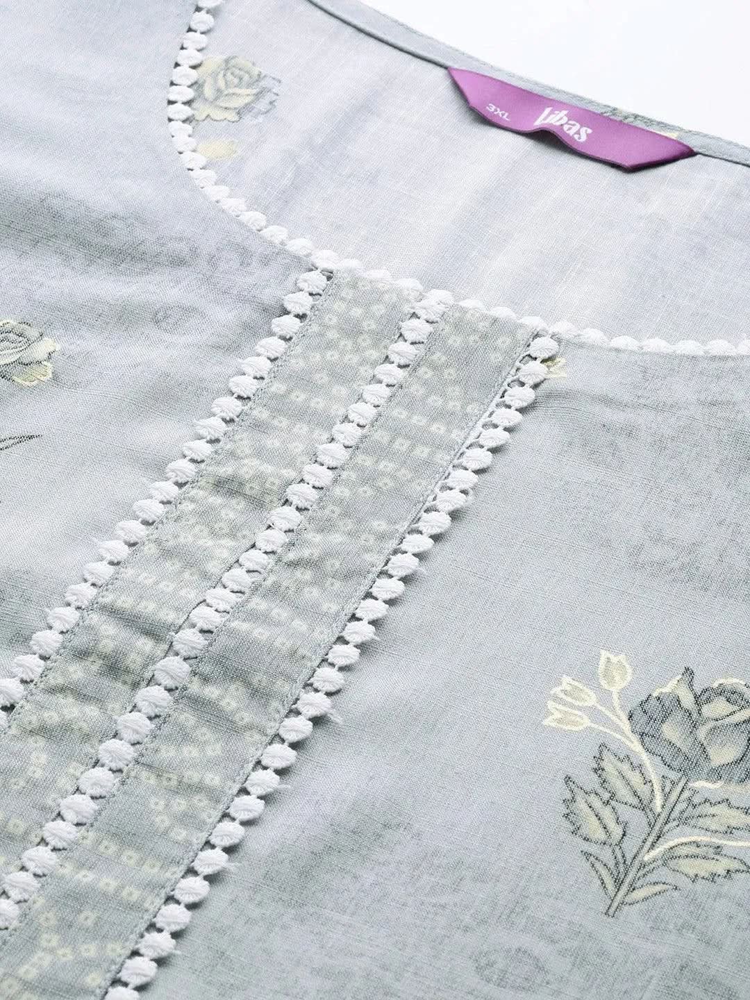 

Buy Plus Size Grey Printed Rayon Kurta - 25031O-3XL | Libas Ethnic Wear Online