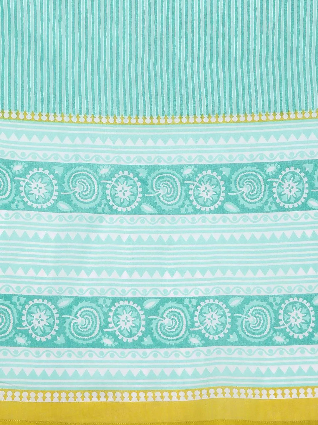 Plus Size Lime Green Printed Cotton Straight Kurta With Trousers & Dupatta - Libas 