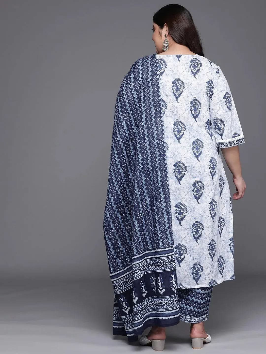 

Buy Plus Size White Yoke Design Cotton Suit Set - 15123O-3XL | Libas Ethnic Wear Online