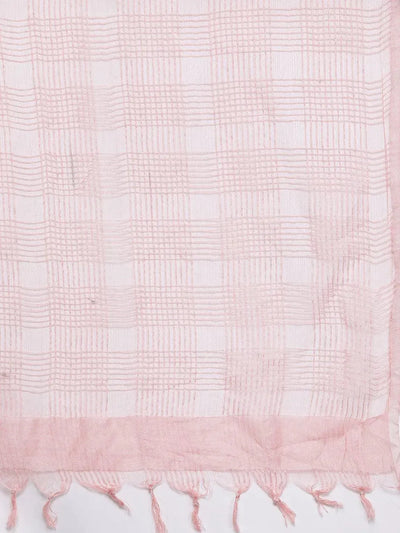 Plus Size Peach Printed Cotton Suit Set - Libas