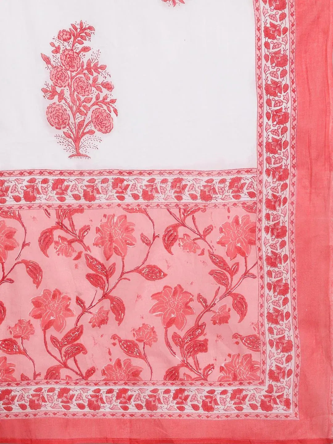 Plus Size Pink Printed Cotton Suit Set - Libas 