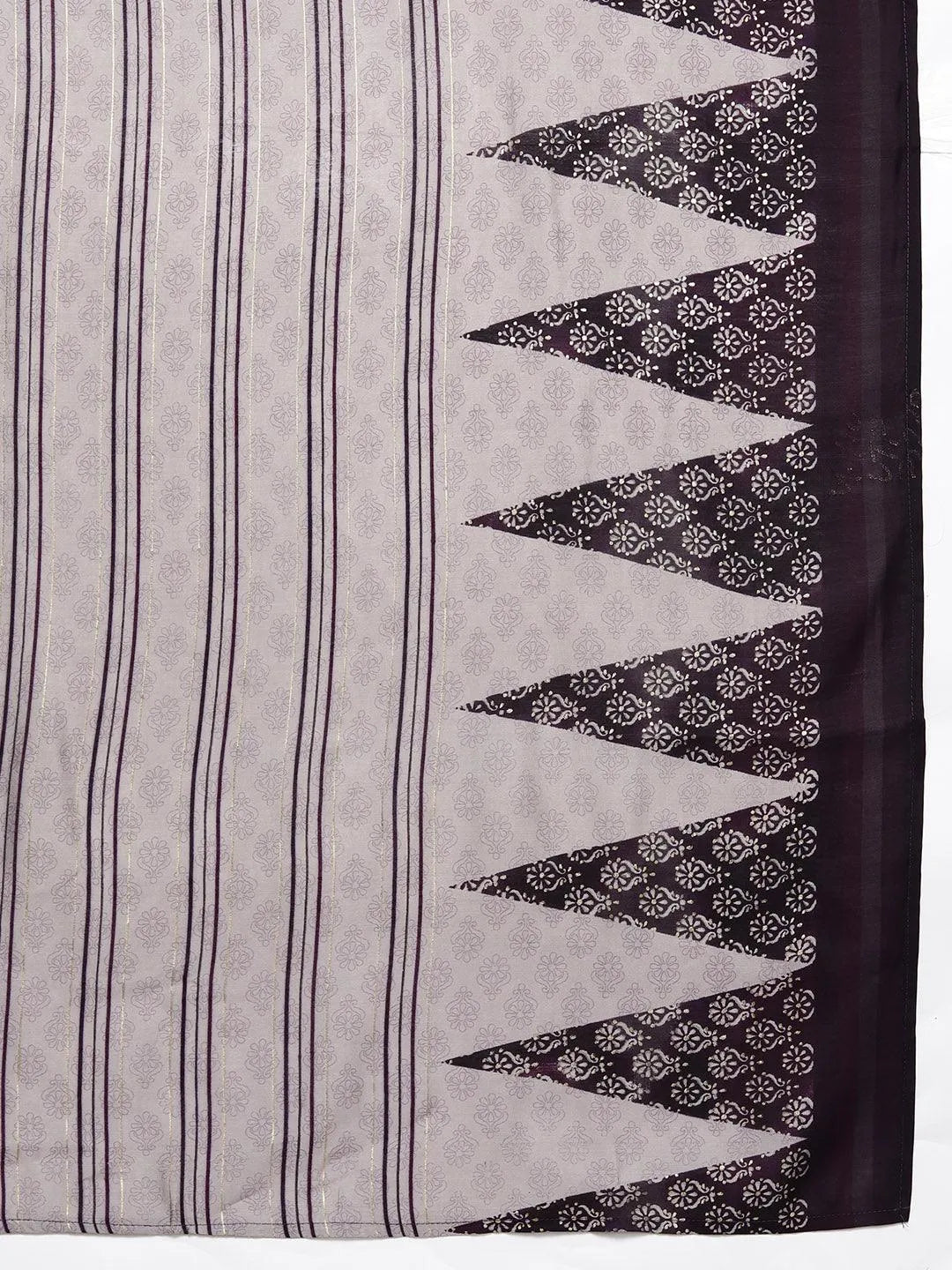 Plus Size Purple Yoke Design Silk Blend Straight Kurta With Trousers & Dupatta - Libas 