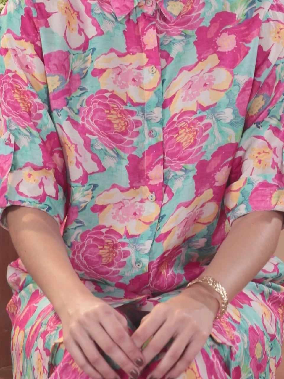  Pink Printed Cotton Co-Ords 