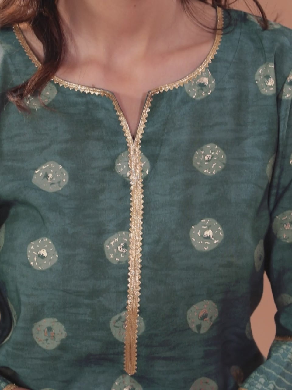  Grey Printed Silk Blend Straight Kurta With Palazzos & Dupatta 