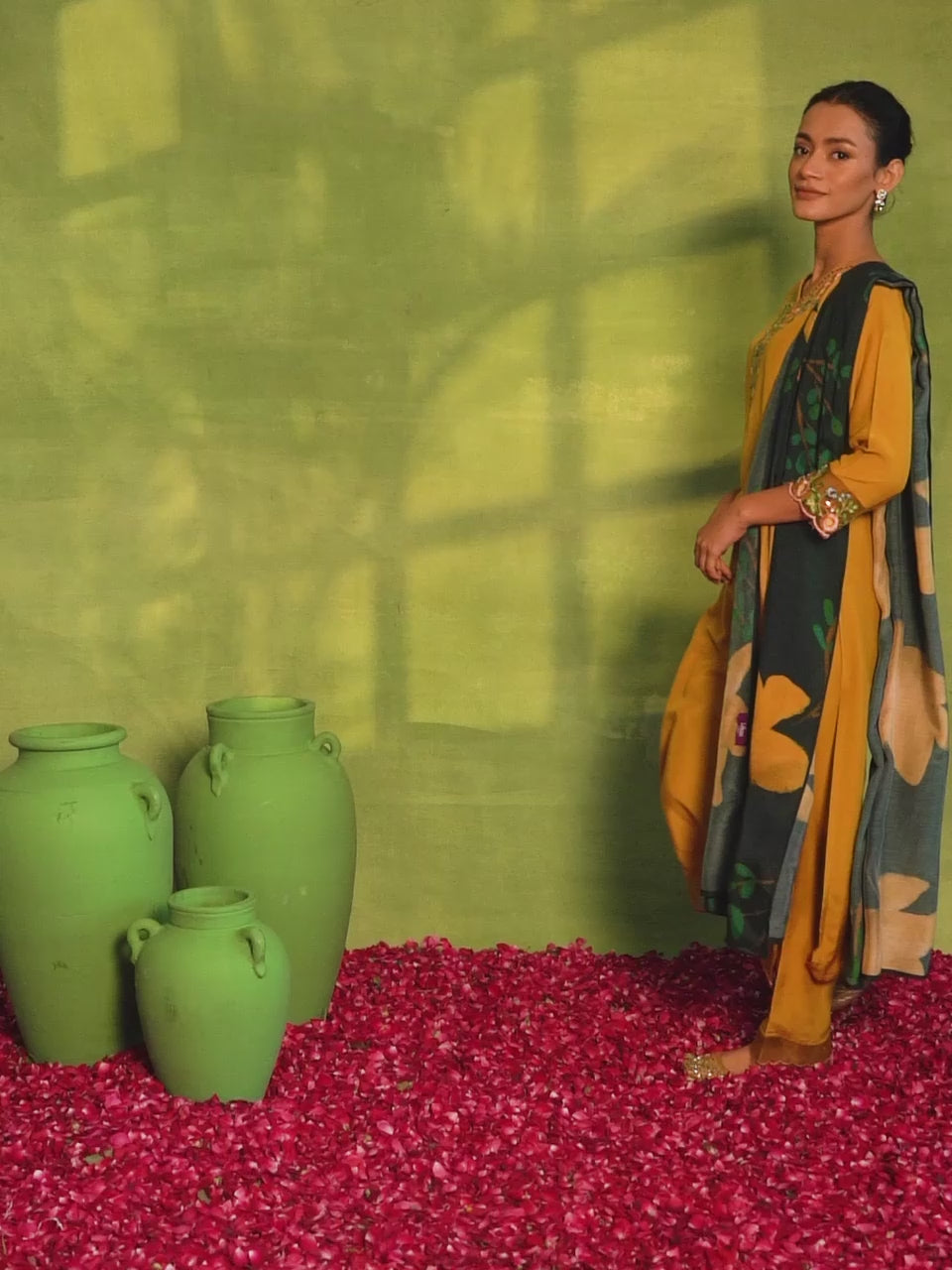  Mustard Yoke Design Muslin Straight Suit With Dupatta 