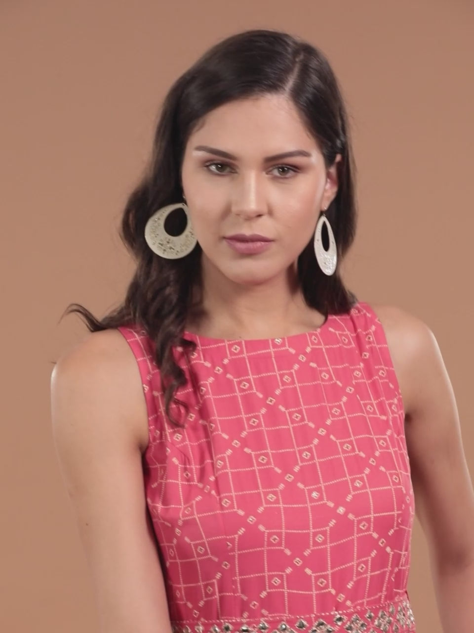  Coral Printed Cotton Jumpsuit 
