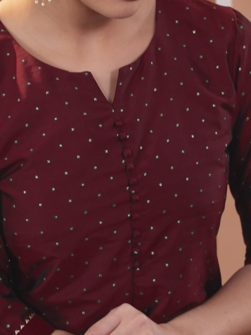  Maroon Woven Design Art Silk Straight Kurta With Trousers & Dupatta 
