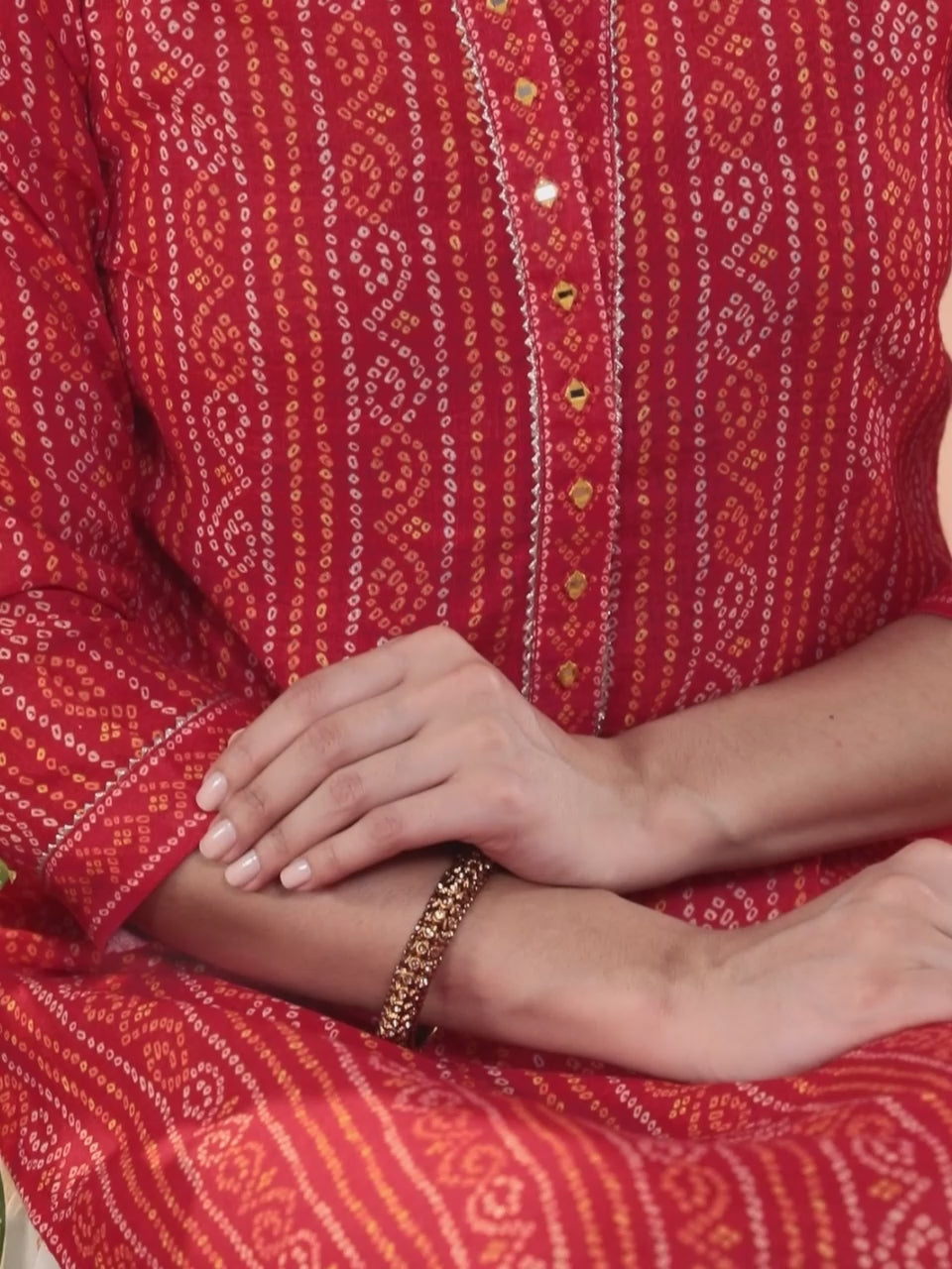  Coral Printed Cotton Straight Kurta With Trousers 