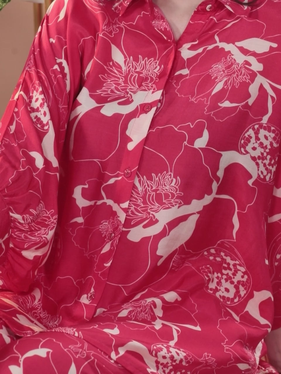  Red Printed Cotton Co-Ords 