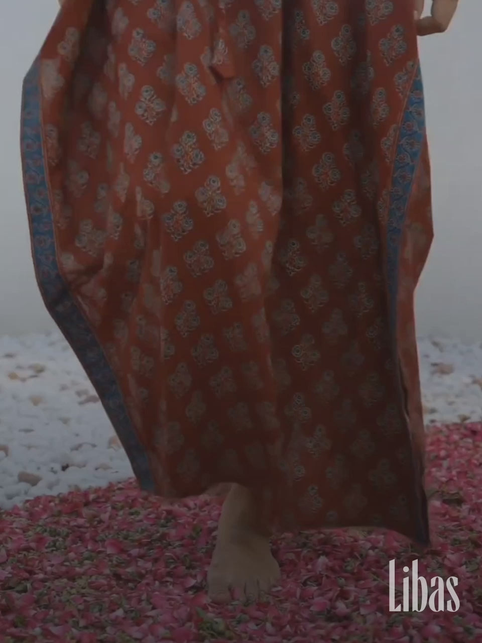  Brown Printed Cotton Night Dress 