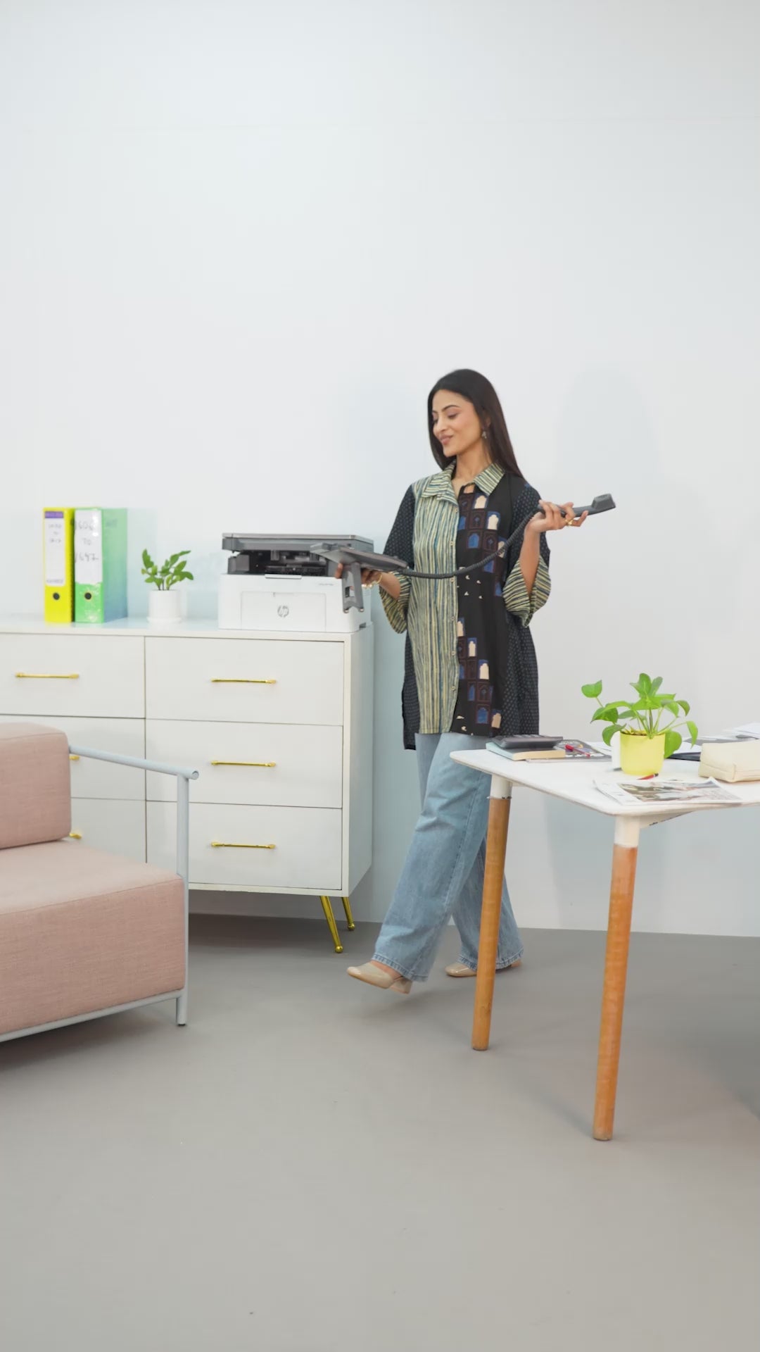  Black  Block Printed Cotton Blend Shirt 