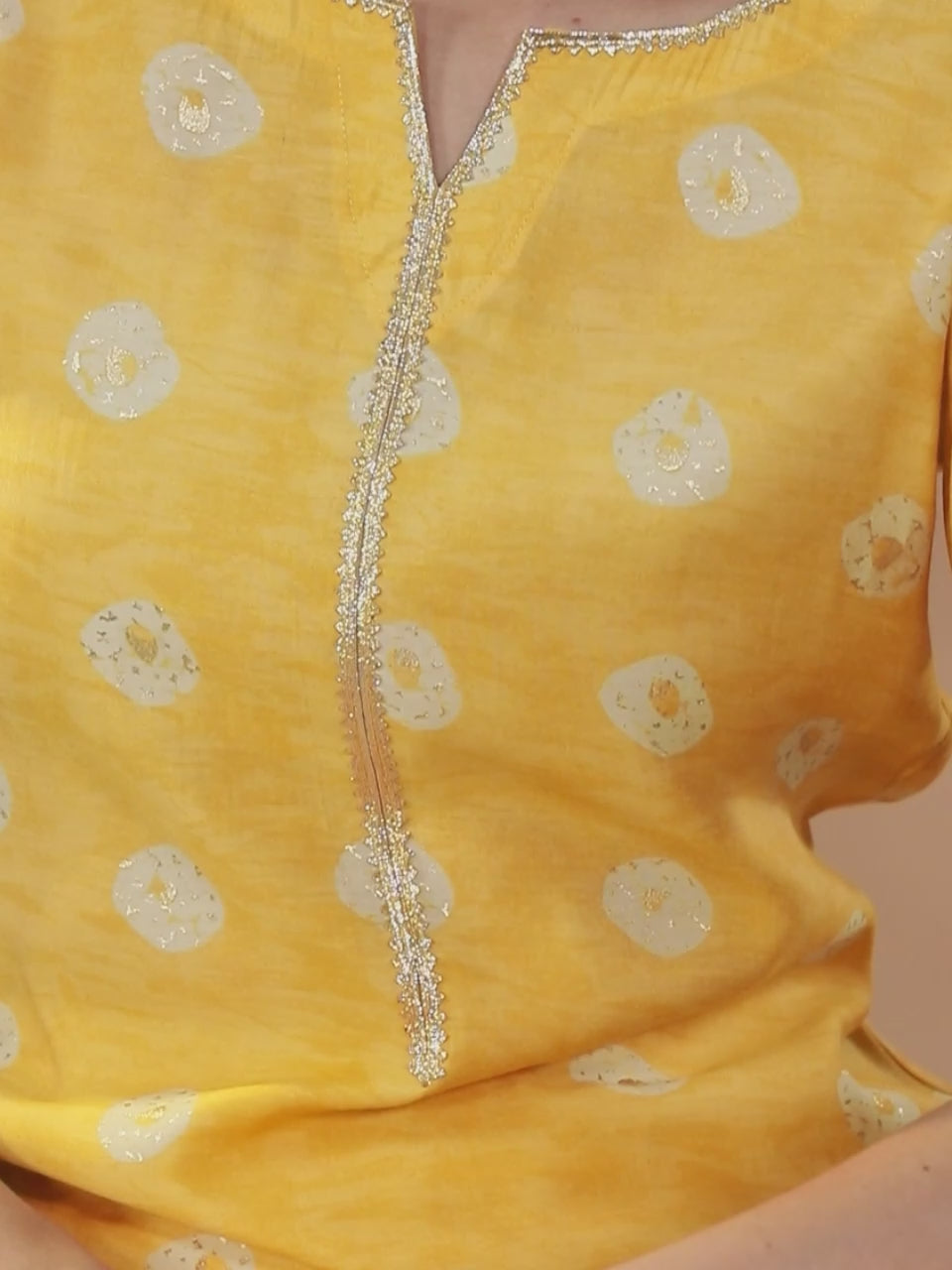  Mustard Printed Silk Blend Straight Kurta With Palazzos & Dupatta 
