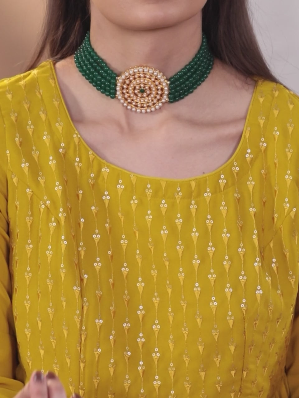  Mustard Embroidered Georgette A-Line Sharara Suit Set With Dupatta 