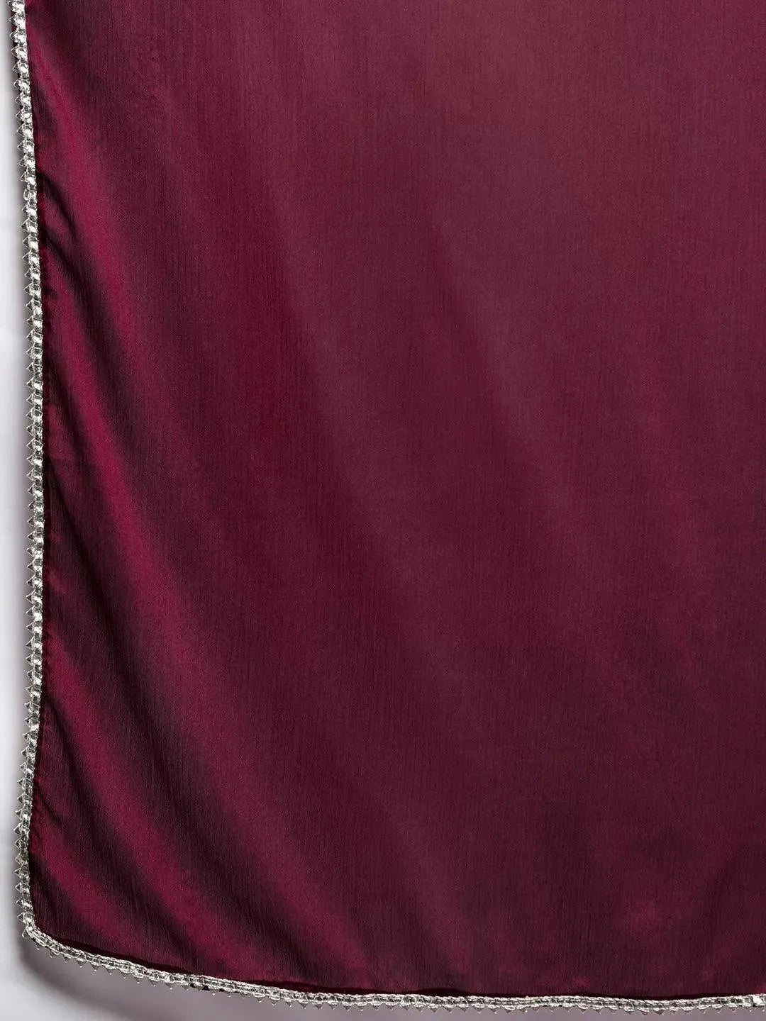 Purple Embroidered Chanderi Silk Straight Suit Set - Libas 