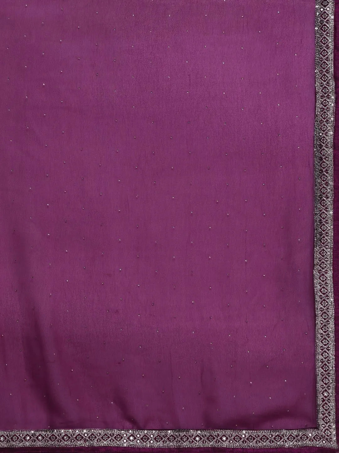 Purple Embroidered Georgette A-Line Kurta With Palazzos & Dupatta - Libas 