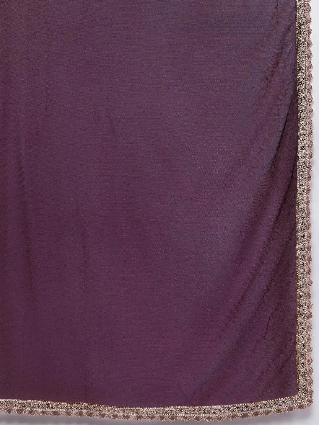 Purple Embroidered Georgette Anarkali Suit Set With Churidar - Libas 