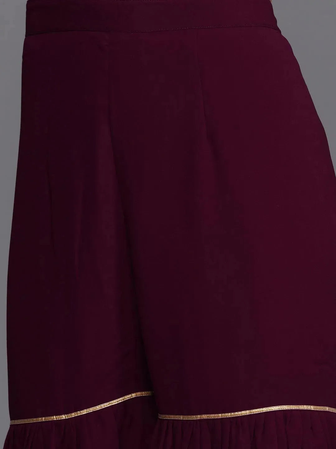 Purple Embroidered Georgette Suit Set - Libas 