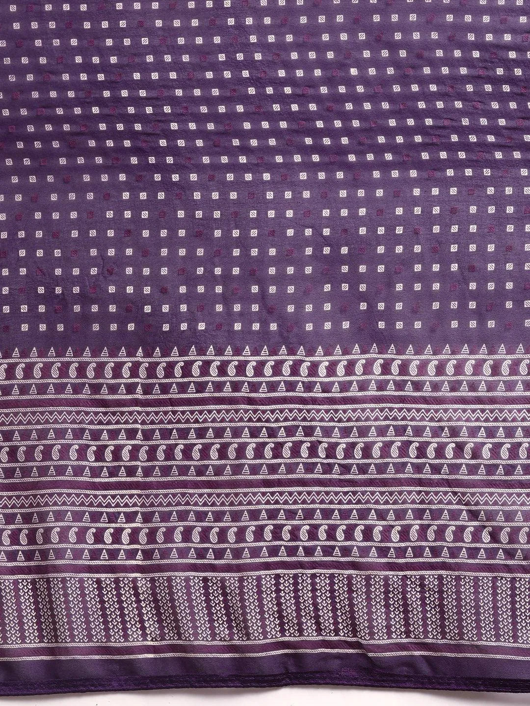 Purple Printed Georgette Saree - Libas 