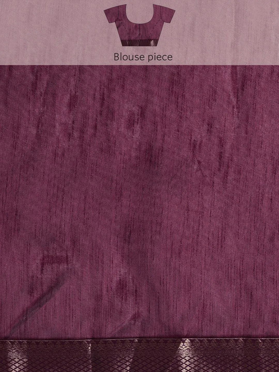 Purple Printed Silk Blend Saree - Libas 