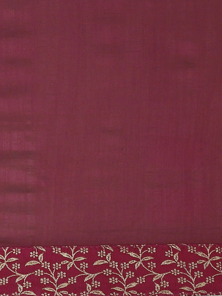 Purple Solid Chiffon Saree - Libas