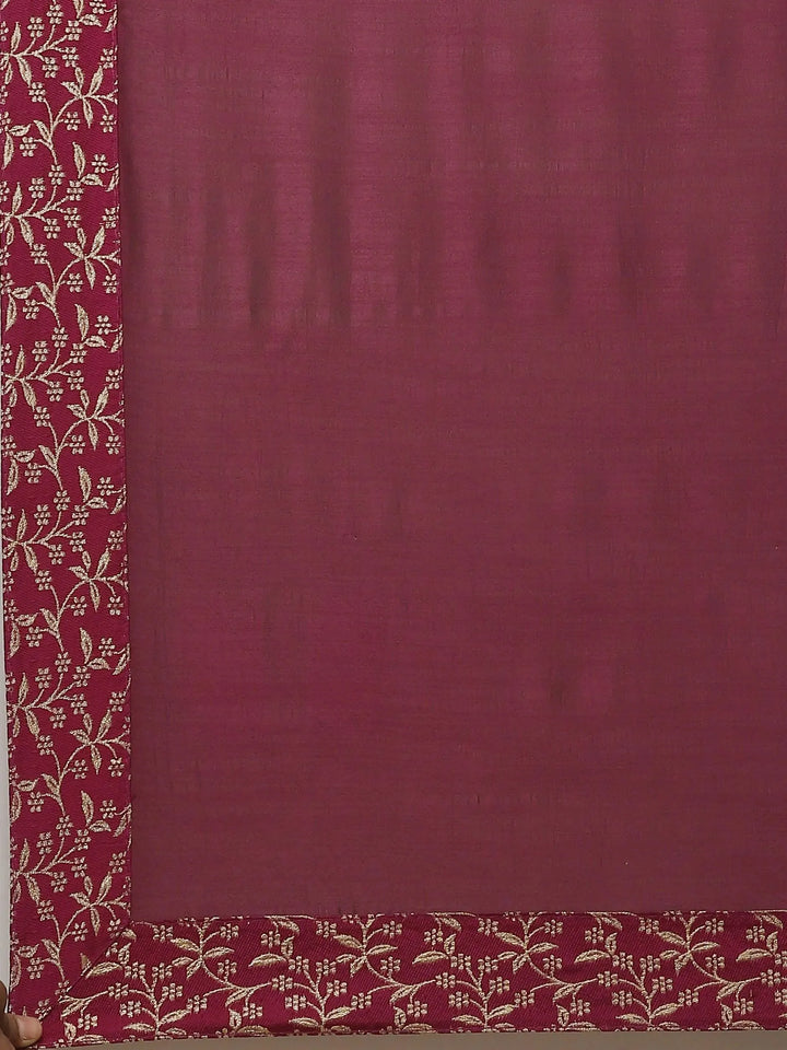 Purple Solid Chiffon Saree - Libas