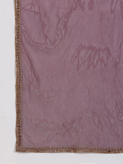 Purple Solid Velvet Straight Suit Set - Libas