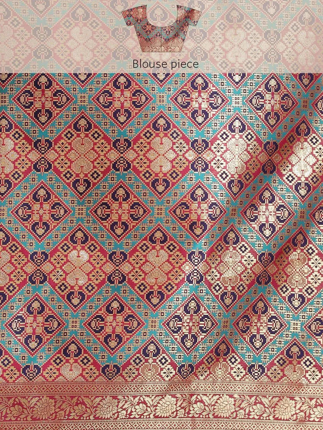 Purple Woven Design Brocade Saree - Libas 