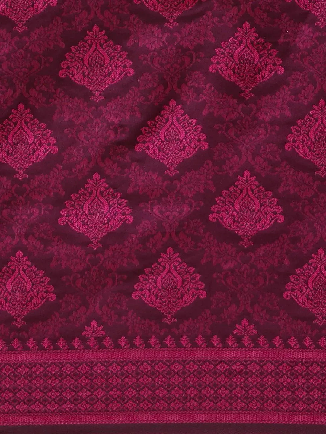 Purple Woven Design Silk Saree - Libas 