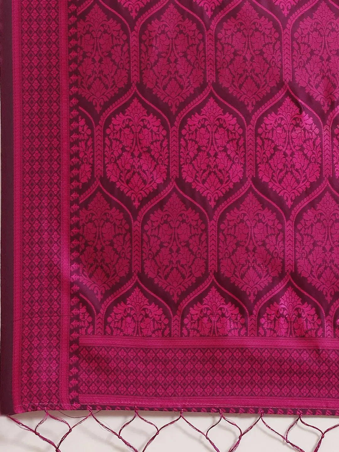 Purple Woven Design Silk Saree - Libas 