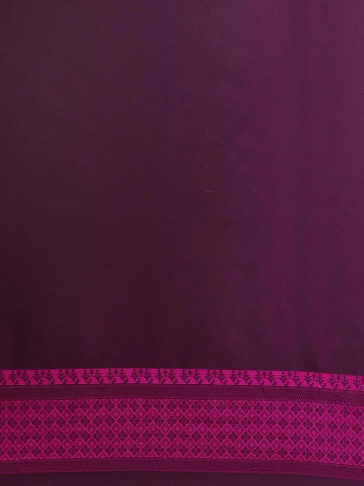 Purple Woven Design Silk Saree - Libas