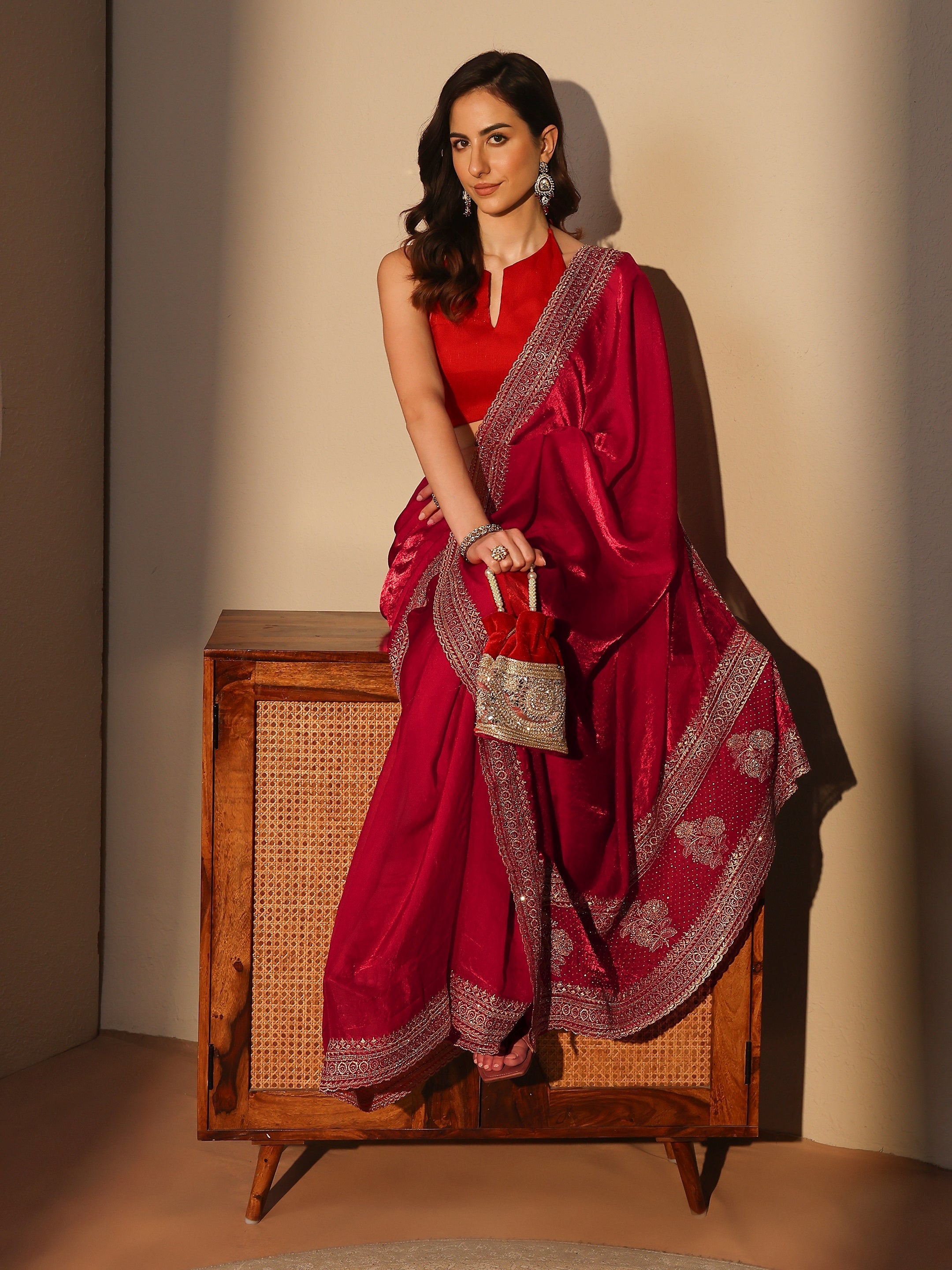 libas Rani Pink Tissue Saree-picture-51