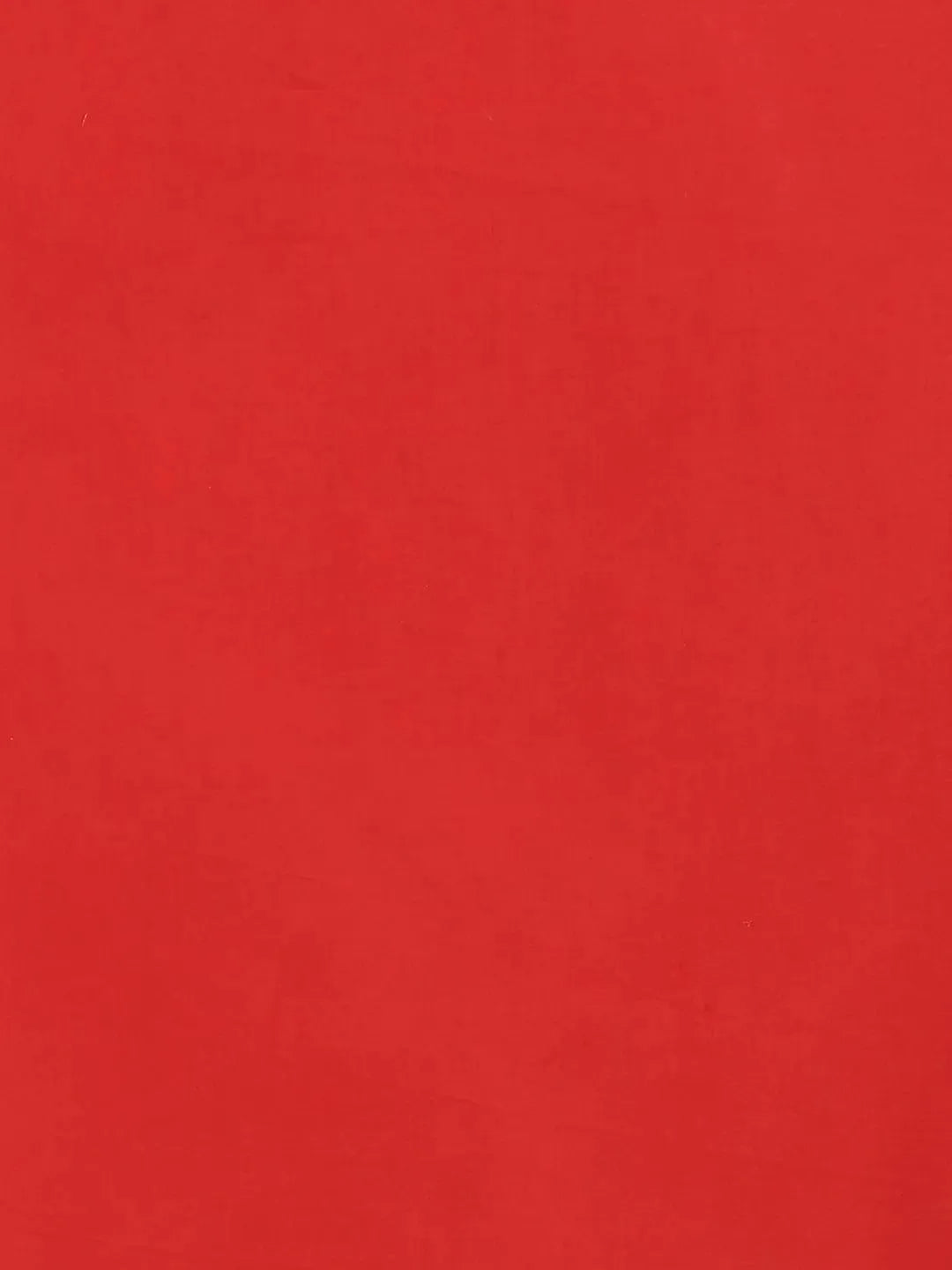Red Printed Cotton Saree - Libas 