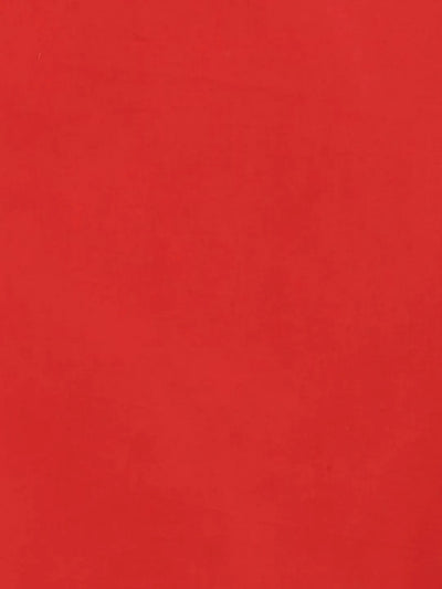 Red Printed Cotton Saree - Libas