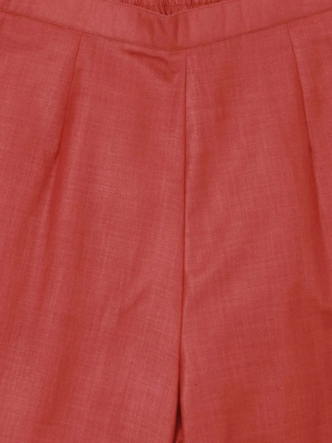 Red Printed Cotton Kurta Set - Libas 