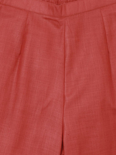 Red Printed Cotton Kurta Set - Libas