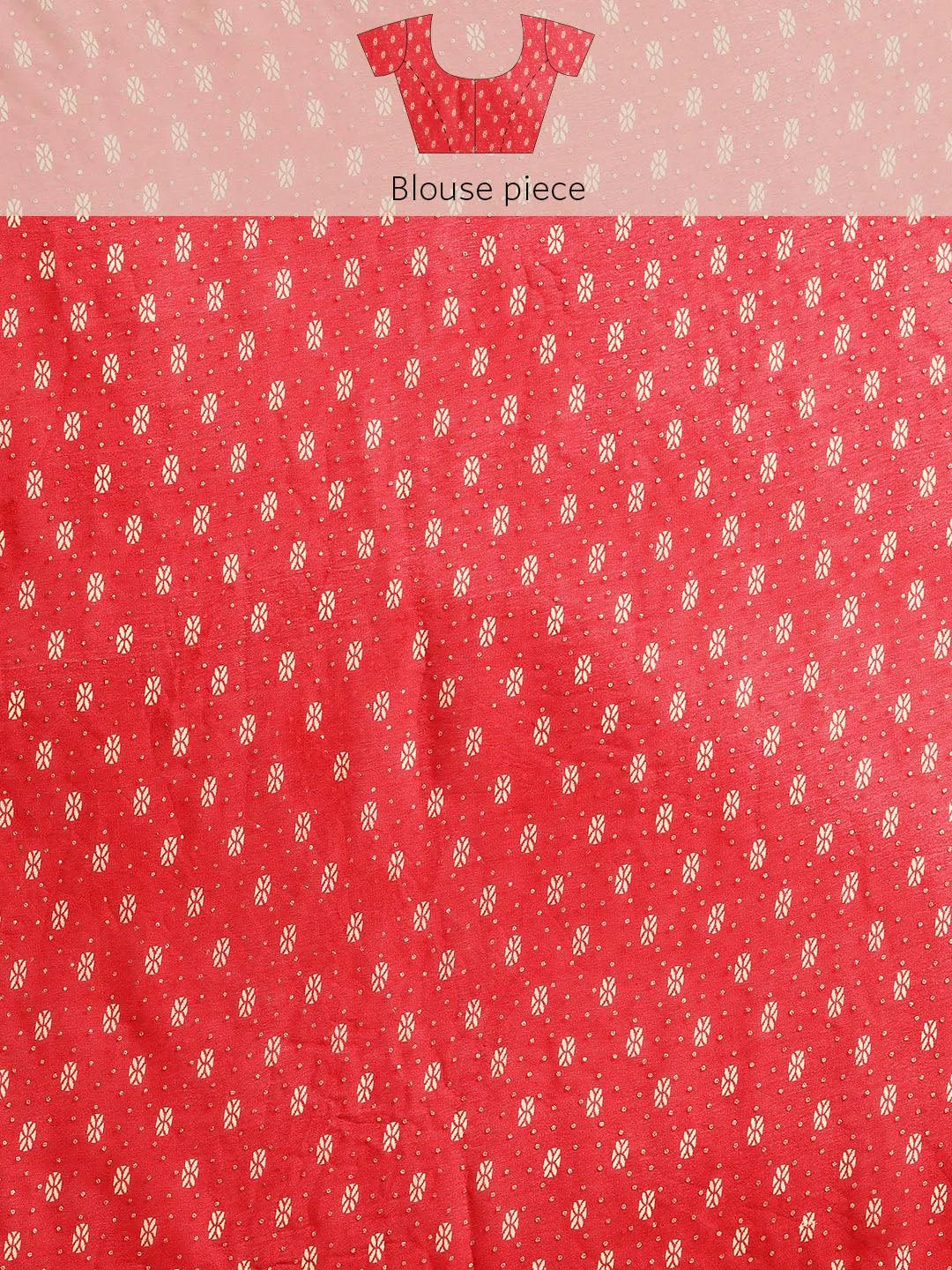 Red Printed Georgette Saree - Libas 