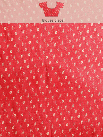 Red Printed Georgette Saree - Libas