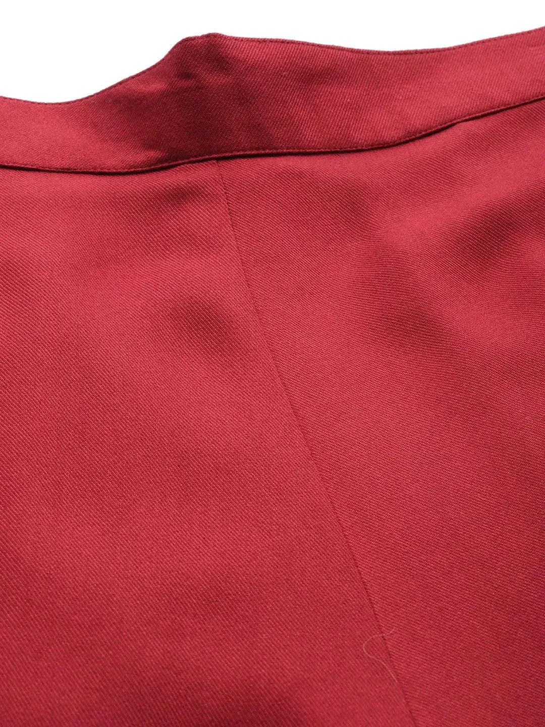 

Red Solid Pashmina Wool Trousers