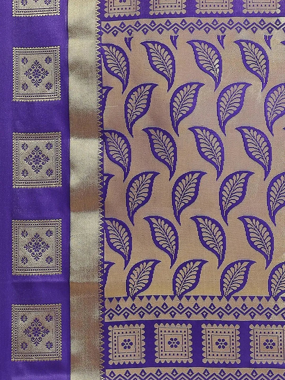 Red Woven Design Brocade Saree - Libas 