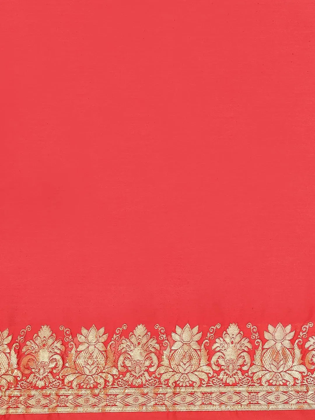 Red Woven Design Brocade Saree - Libas 