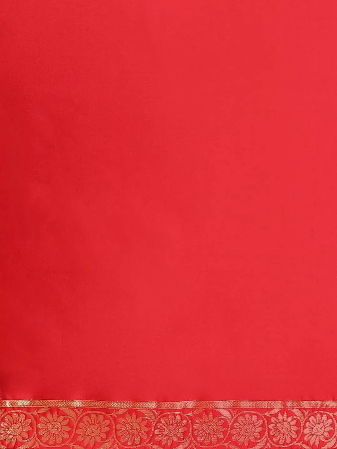 Red Woven Design Brocade Saree - Libas 