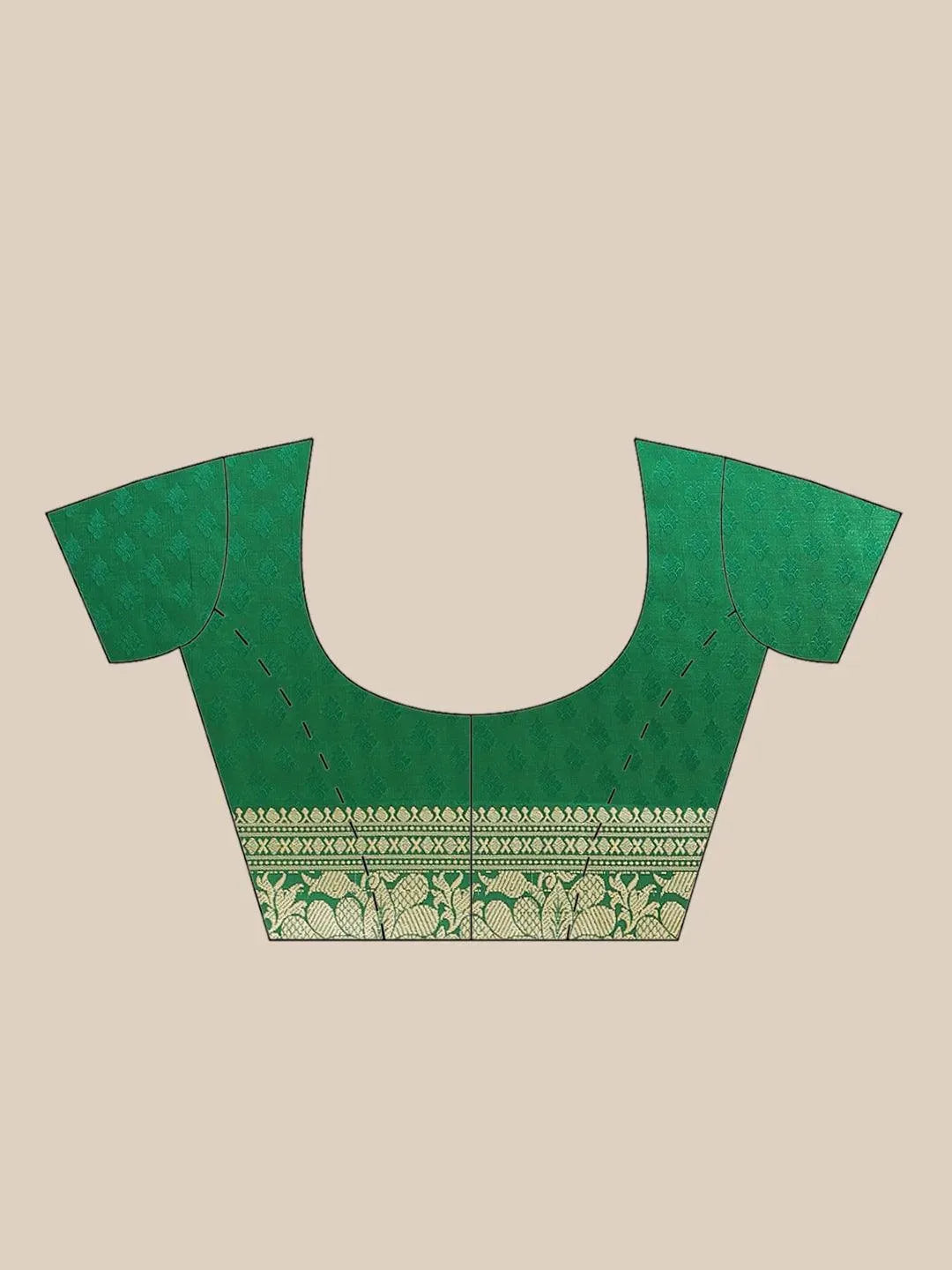 Red Woven Design Brocade Saree - Libas 
